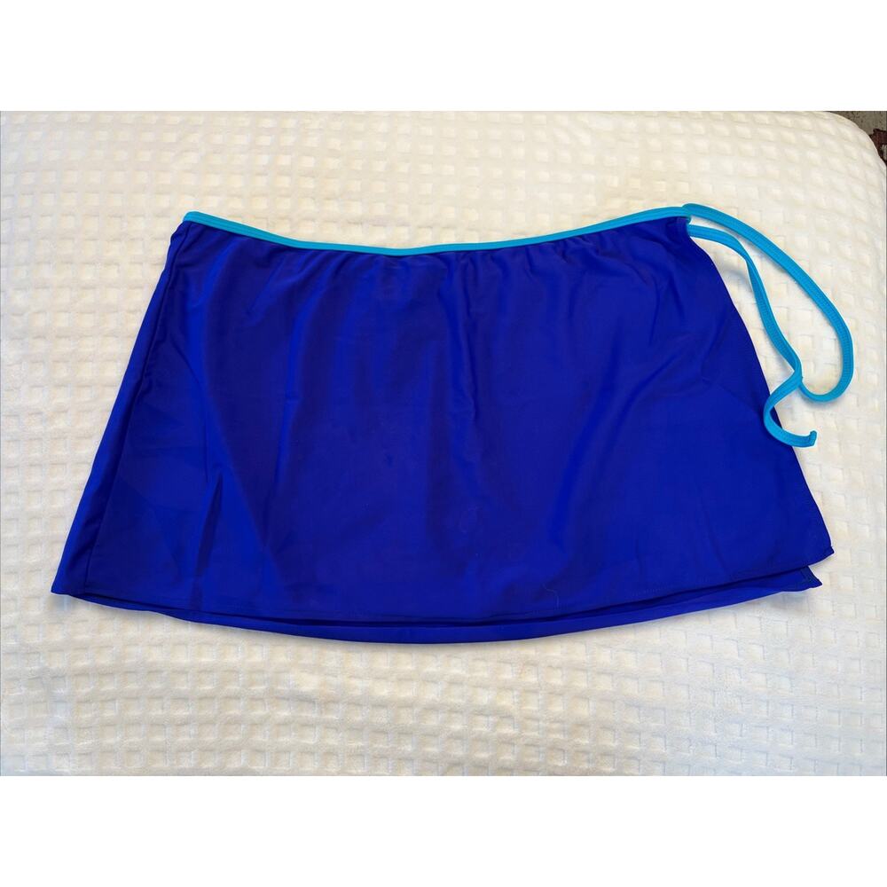 Vintage Y2 K Xhilaration Wrap Swim Skirt Blue Size L XL Cover Up Beach Vacation